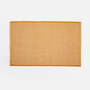 奧可利雙色緹花棉質踏墊40x60cm 芥末黃