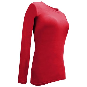 Partner dear 超柔女加厚能量衣著 - 輕磨毛保暖衣  內裡刷毛  吸濕發熱纖維  L-XL  鮮梅紅