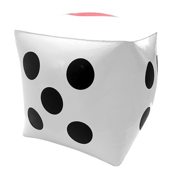 WEKO 充氣骰子玩具 PVC塑膠 20*20*20cm  白色 + 黑色 + 紅色  1個