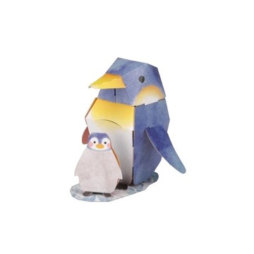 DIY材料 Hacomo 日本製 立體摺紙遊戲 mini系列 企鵝 (彩色版)