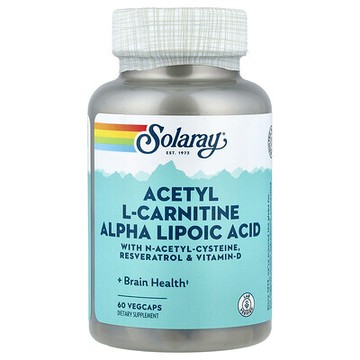 Solaray, 乙醯左旋肉鹼 + α-硫辛酸，60 粒素食膠囊