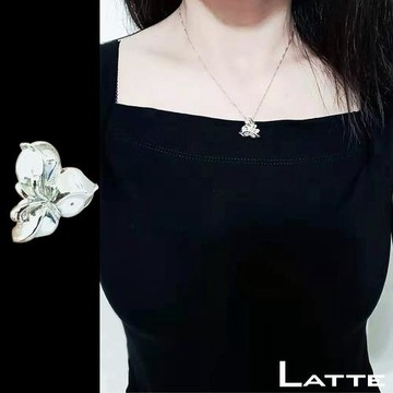 LATTE 吐蕊 925瑞士純銀立體花蕊墬飾項鍊(MIT)