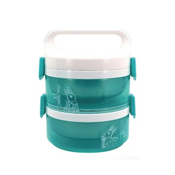 安妮兔 內膽304透明不鏽鋼雙層便當盒(700ml+700ml) UP-D32
