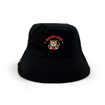 【漂浮熱浪島】 石虎游泳漁夫帽(黑)