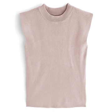 日本 GRL - 彈性薄針織顯瘦無袖上衣-淺櫻粉