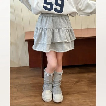 mori🎀mori女童夏季裙子2024新款半身裙有內襯安全褲防走光蛋糕裙中小童短裙