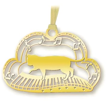 TOYO 精雕 貓咪造型 金屬書籤  貓和鍵盤  1個