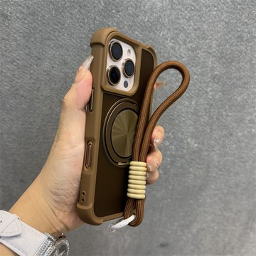 四角防摔 磨砂CD紋支架 手機殼 適用 蘋果 iPhone 17 16 15 14 13 12 11 Promax 防摔