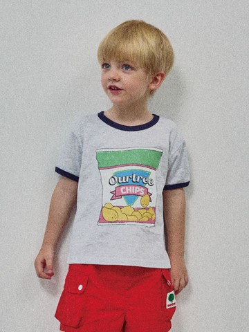 [25 Spring/Summer] Chips Ringer T-shirt (White Melange)