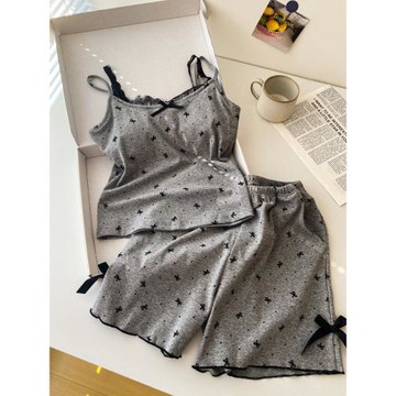 帶胸墊性感睡衣女款2025新款夏季純棉吊帶家居服套裝高級感少女甜