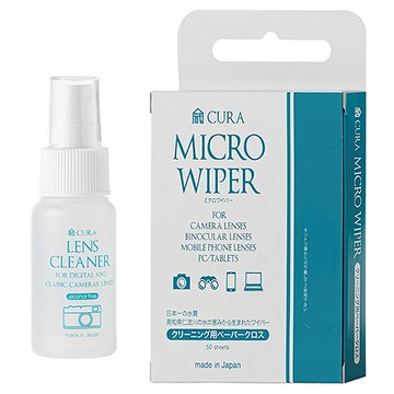 蔵CURA 光學透鏡專用清潔噴霧 50ml + 細纖維拭鏡紙 50張  1組  CLCS-050 + CP-100
