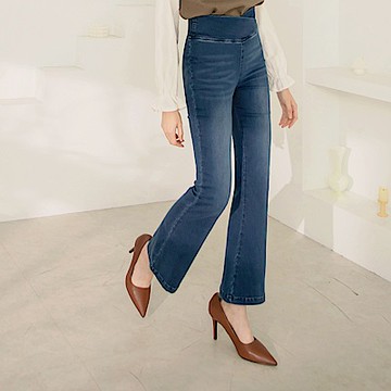 OB嚴選-S小腰精．腰頭交叉美型收腹喇叭褲