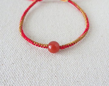 本命年【幸運石】川料南紅瑪瑙絲光編織手鍊【1】招財、避邪