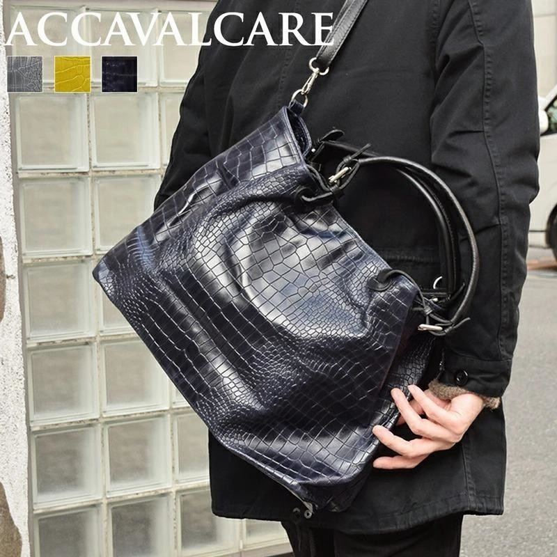 ACCAVALCARE イタリア製 本革 ハンドバッグ レディース メンズ バッグ 