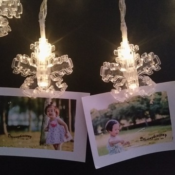 LED 20燈夾子電池燈+USB-暖光SCX-105C雪花