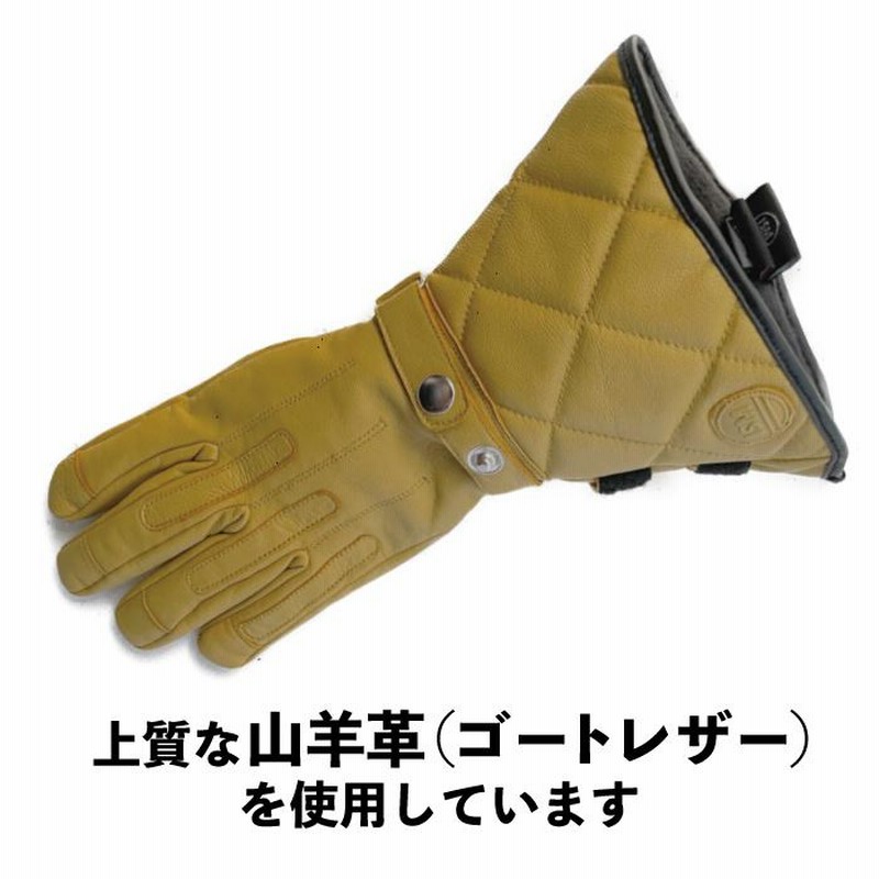 グローブ バイク ガントレット 冬用 レザー 本革 防寒 防風 防水