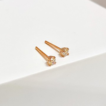 925純銀 | 小點綴四爪10分_耳環