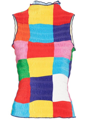 Sunnei - Drama Frise colour-block tank top - women - Polyester - L - Blue