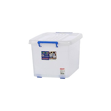 掀蓋式收納箱 中滑輪附蓋整理箱-48L(3入組)
