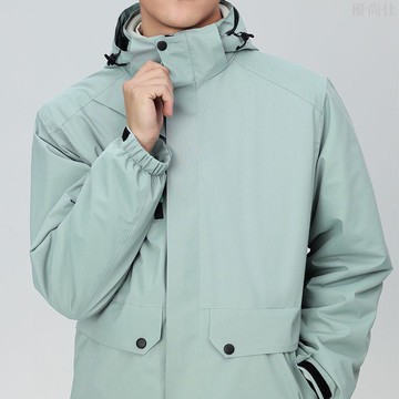 冬季新款三合一沖鋒衣男女款內里加絨防風防水防寒外套連帽休閒