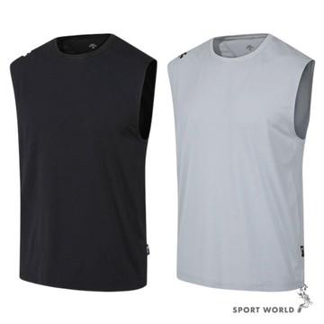 Descente 迪桑特 無袖背心 男裝 排汗 快乾 黑/灰【運動世界】SQ321TST71-BLK0/SQ321TST71-GRY0