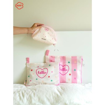 MSS喵術士愛心波點輕便旅行收納袋套裝行李箱整理袋衣物內衣分裝