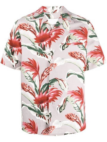 Maison Margiela - floral-print short-sleeve shirt - men - Linen/Flax/Cotton - 44 - Grey