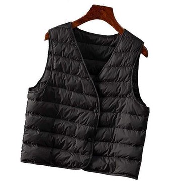 【米蘭精品】現貨+預購 頂級真羽絨背心90%鵝絨羽絨衣秋冬外套保暖上衣大碼休閒女裝-輕薄女外套2色74mr7