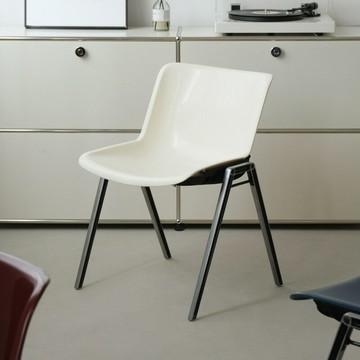 【含稅/免運】 中古設計師白色堆疊餐椅現代簡約ins咖啡廳凳子休閑靠背洽談椅子