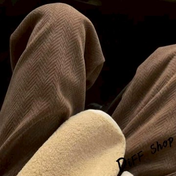 韓版加厚人字紋針織寬褲【P404】