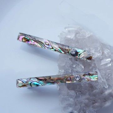 彩虹光澤鮑魚殼髮夾 人魚的髮飾