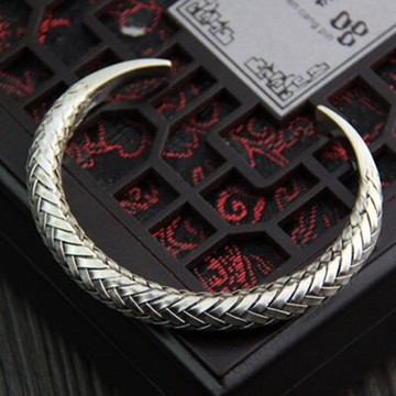 純銀手環 復古泰銀手鍊-時尚做舊個性編織生日情人節禮物女飾品73gg107【獨家進口】【米蘭精品】