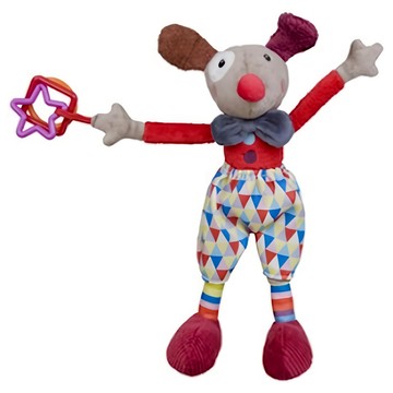 EBULOBO 魔法馬戲團-頑皮小丑Alfred 手感柔軟 刺激觸覺、聽覺 學習顏色和形狀  Multicolor  1個  38cm