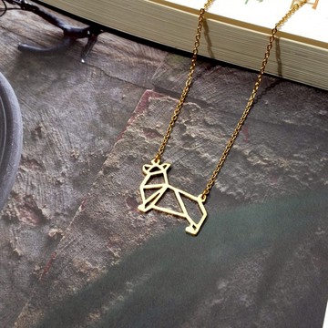 摺紙狗柯基犬項鍊