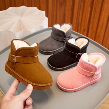 中性款側扣低筒雪靴 短靴 保暖 靴子 童鞋 童裝 兒童 中性款 男童 女童【BB7025】