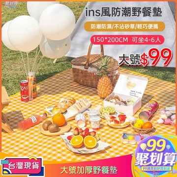 【99現貨免運】戶外野餐墊春遊防潮墊加厚防水便攜式野餐布露營草坪地墊ins風折疊式野營墊【99買到好買到滿】
