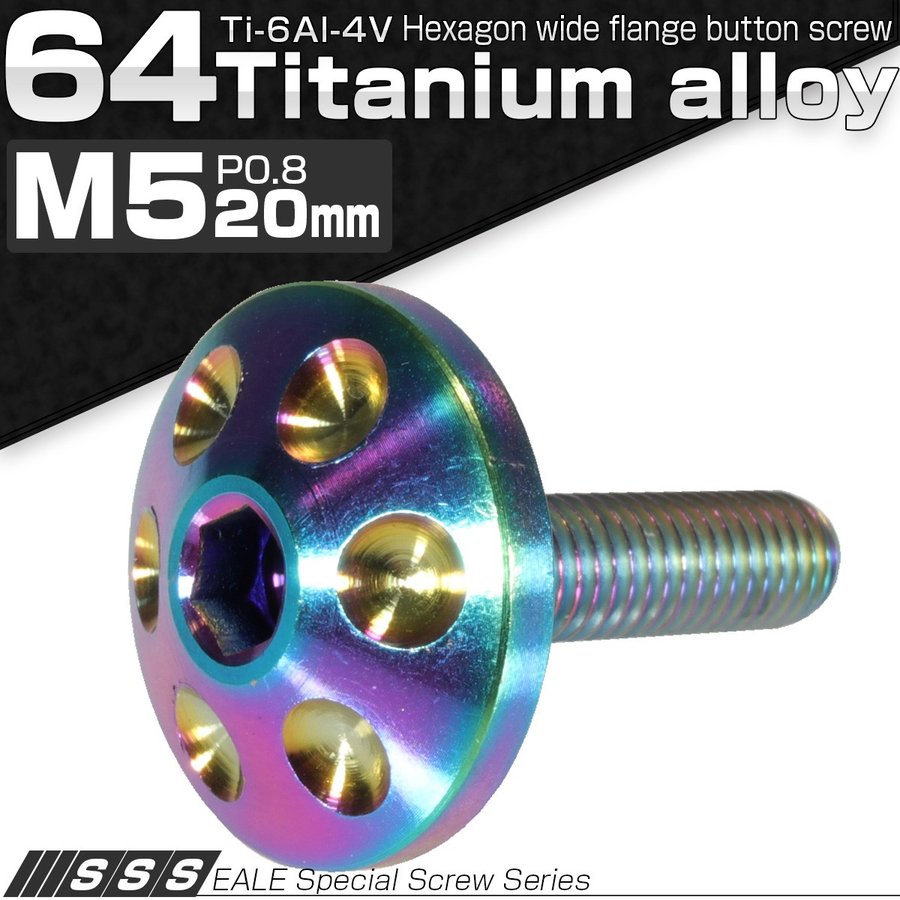 チタンボルト M5×20mm P0.80 頭部径18mm ボタンボルト 六角穴 レインボー ホール JA166 通販  LINEポイント最大1.0%GET | LINEショッピング