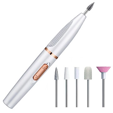 AHOYE 電動美甲打磨器 附5個打磨頭 無線便攜 四檔調速 多功能美甲工具  1台  單一顏色