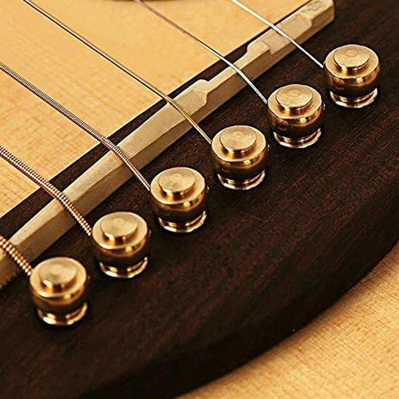 7本セット 真鍮ブリッジピン よく鳴る アコギ ギター 用 アコースティックギター 用 ブリッジピン エンドピン ピン抜き付き ブリッジピン