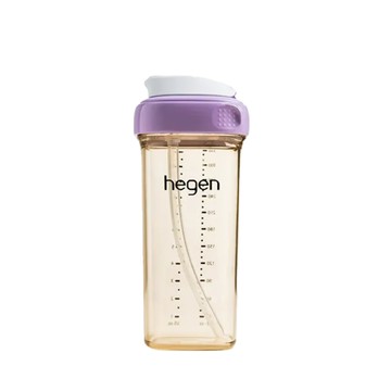 【hegen】PCTO 輕飲時光PPSU方圓型寬口吸管杯3.0 330ml-漾紫