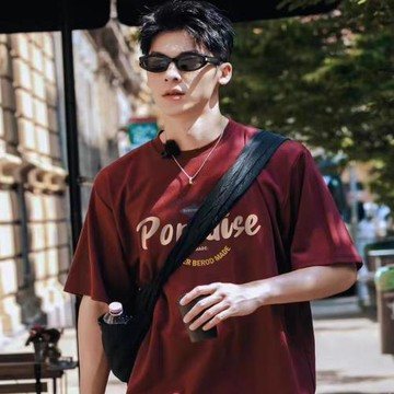 許光漢同款重磅簡約純棉小眾潮牌美式寬松男士情侶短袖T恤夏上衣