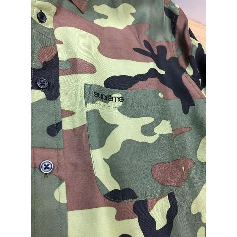 代官山) Supreme シュプリーム 19SS Silk Camo Shirt シルクカモフラ 