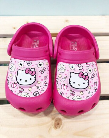 【震撼精品百貨】Hello Kitty 凱蒂貓 台灣製Hello kitty正版兒發亮勃肯涼鞋-桃色(15-22號)#18162 震撼日式精品百貨