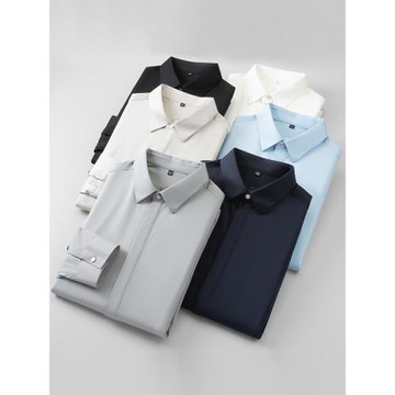 柜過千！鼎級面料 秋冬薄款四葉草棉+蠶絲商務職場休閑長袖棉襯衫