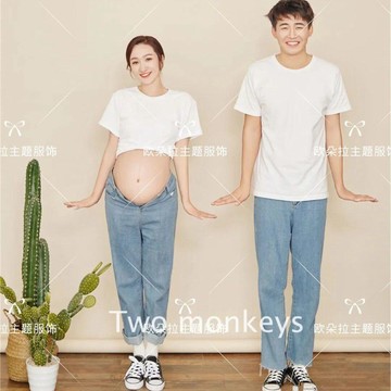 8137 人留存清單🌟展會新款影樓孕婦服裝情侶拍照服裝夫妻韓版簡約孕婦照主題攝影IFVR