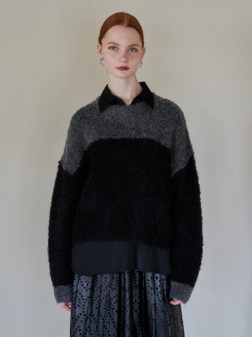 親膚毛毛圈車線設計針織上衣(7C34L2C1200) - YECCA VECCA