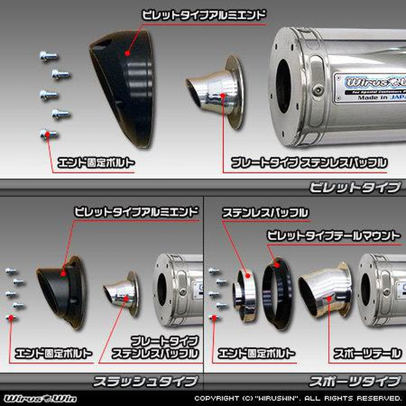 ウィルズウイン製ステンレススチール製リアマフラー （Webike
