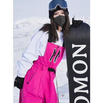 Johnsnow單板滑雪褲連體背帶褲嘻哈黑色寬松防水防寒保暖冬季新款