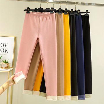 秋冬女士無痕加絨內穿緊身打底褲