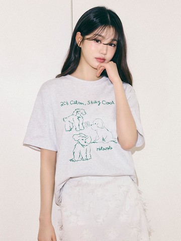 COOL FRIENDS PUPPY T-SHIRT [MELANGE GRAY]